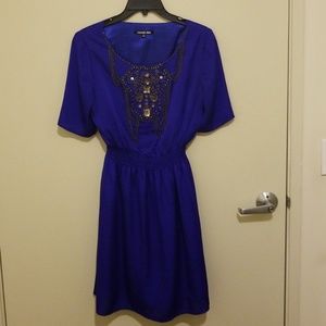 Sapphire blue dress with beautiful beading